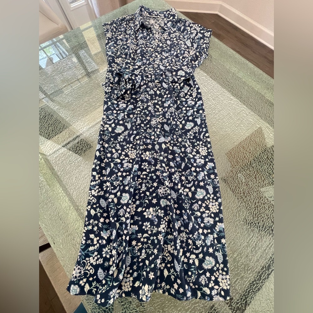 Lucky Brand Navy Floral Midi Dress